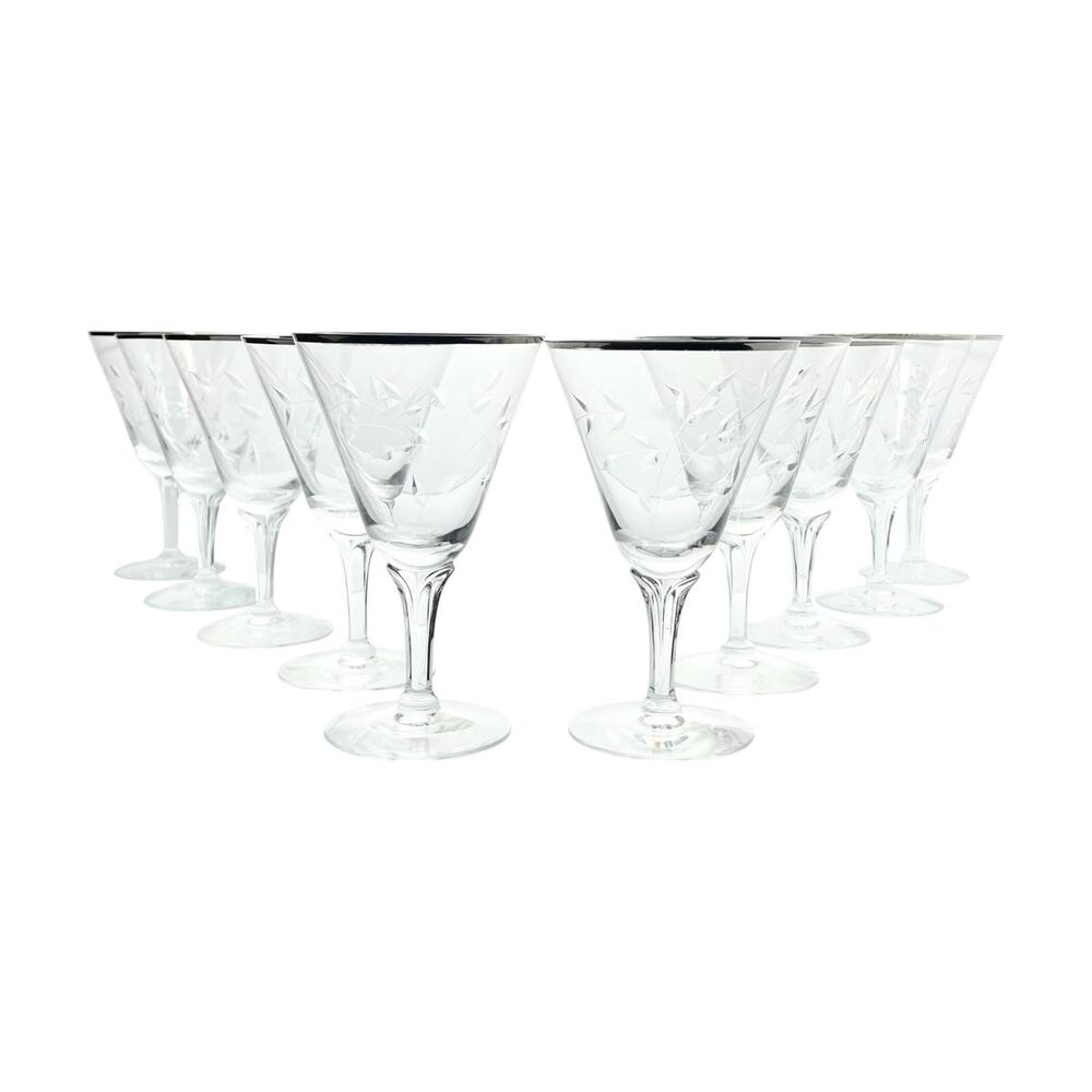 Fostoria “Bridal Belle” Set of 10 Water Glasses 6 1/4” 10oz Signed